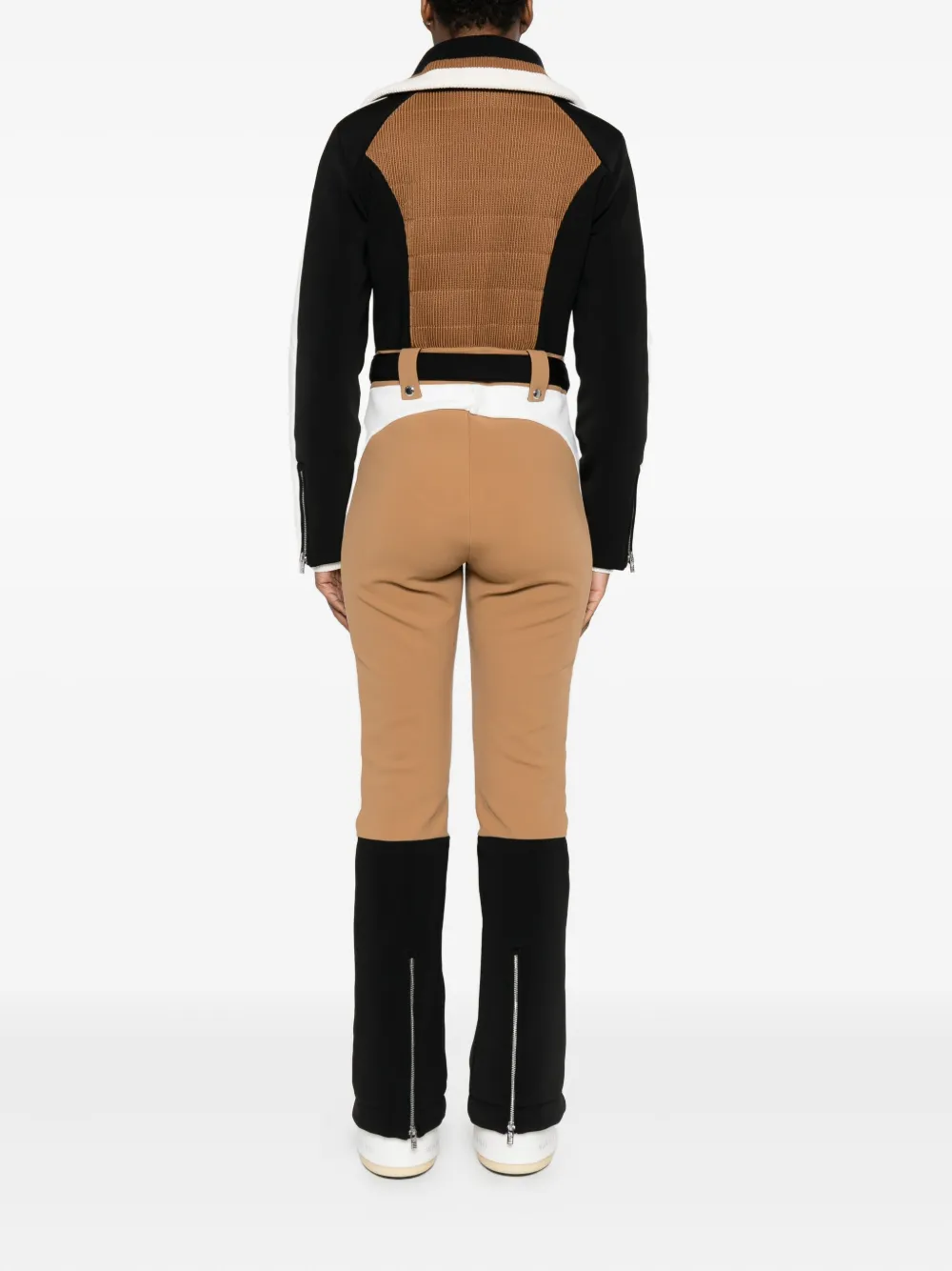 Fusalp Jorket Belted Panelled Ski Suit In Brown