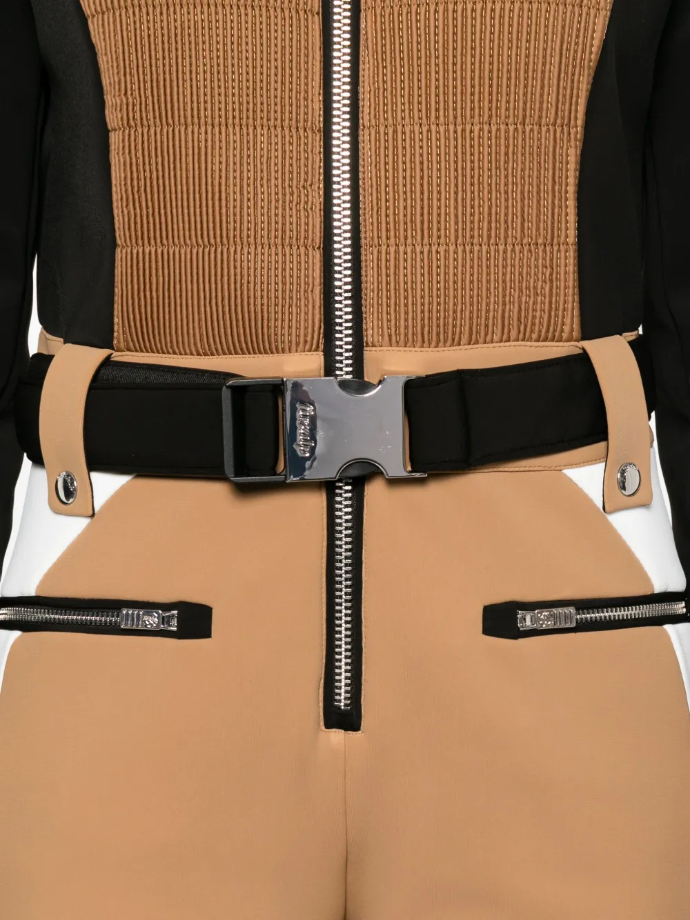 Fusalp Jorket Belted Panelled Ski Suit In Brown