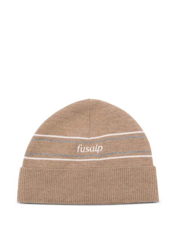 Fusalp Retro Logo-embroidered Beanie Hat in Brown