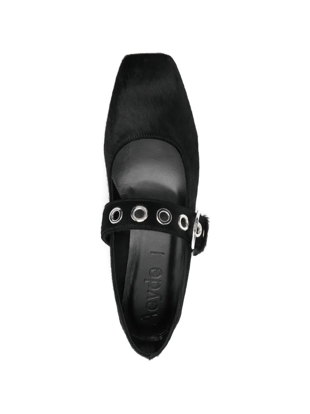Aeyde Uma eyelet ponyhair fst pumps Zwart