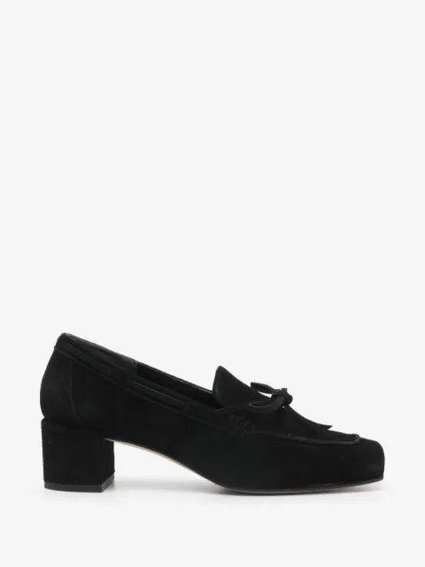 Aeyde Grenn suede bow pumps