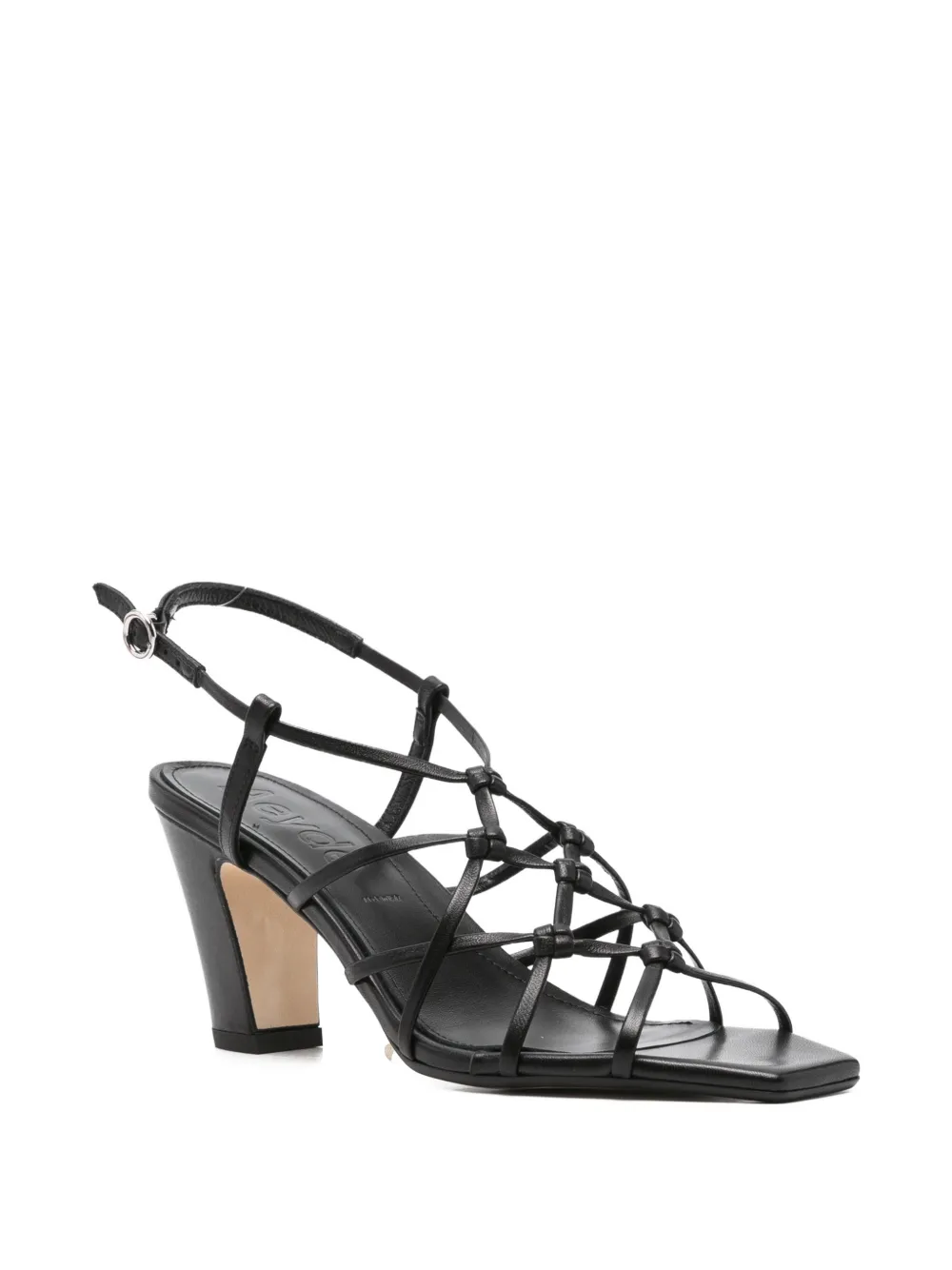 Aeyde Acacia leren sandalen met hak Zwart