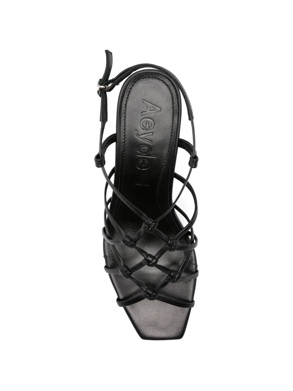 Aeyde Acacia leren sandalen met hak Zwart