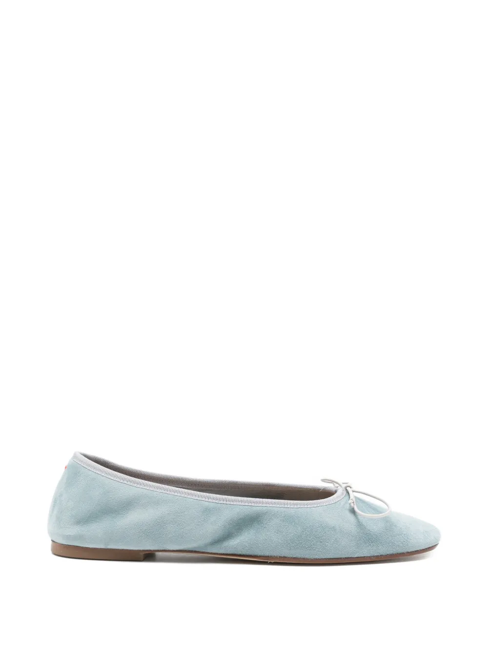 Aeyde Tiby bow leather ballerina - Blu