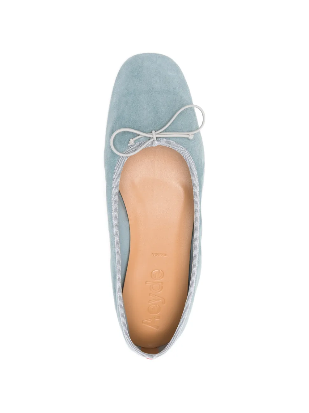 Aeyde Tiby bow leather ballerina Blauw