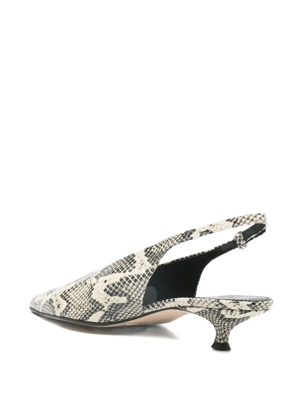 Aeyde Camila snake-print slingback pumps Beige