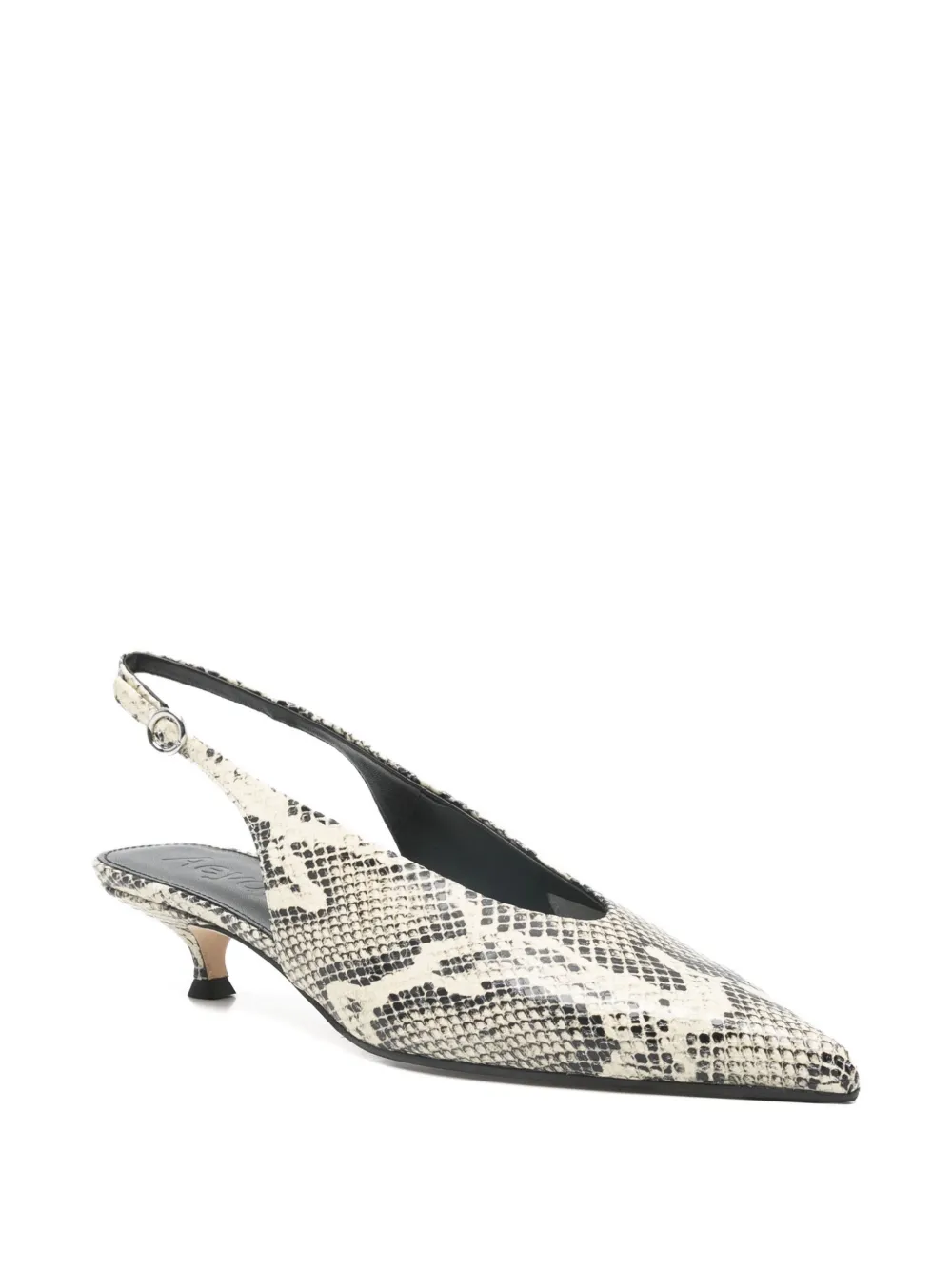 Aeyde Camila snake-print slingback pumps Beige