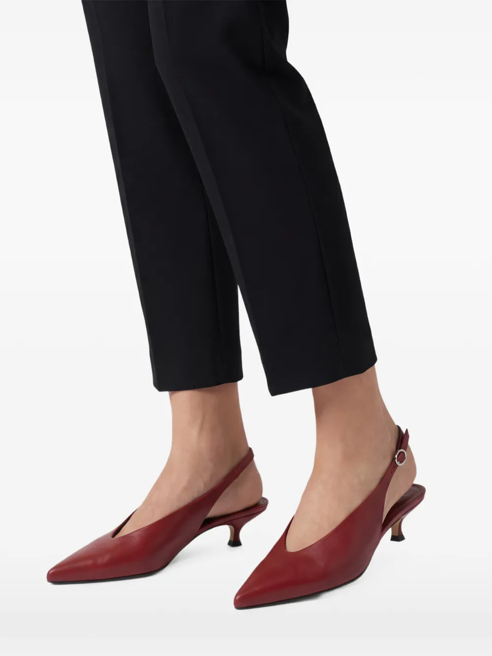 Aeyde Camila slingback pumps met puntige neus Rood