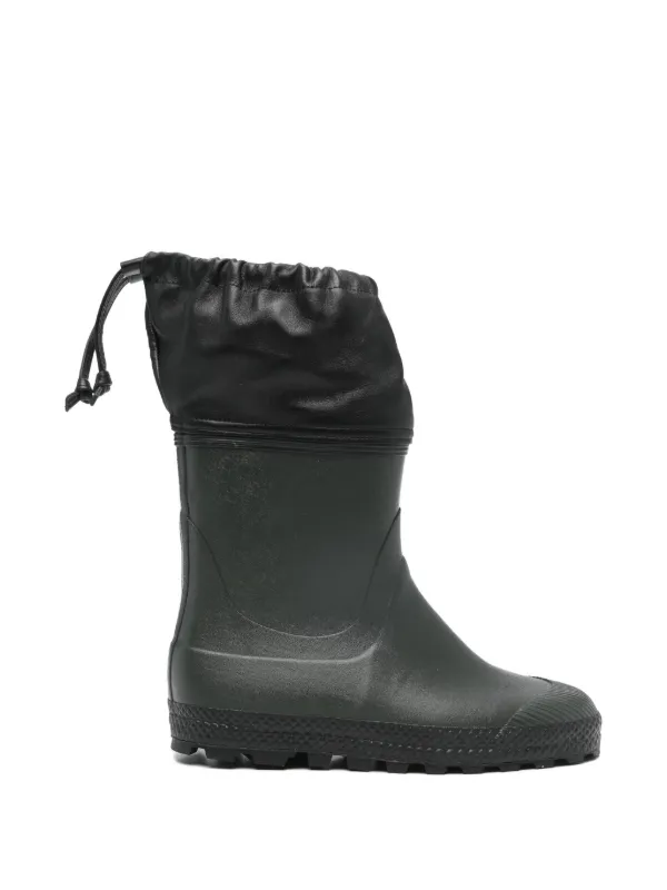 Rier Drawstring City Rain Leather Boots in Green