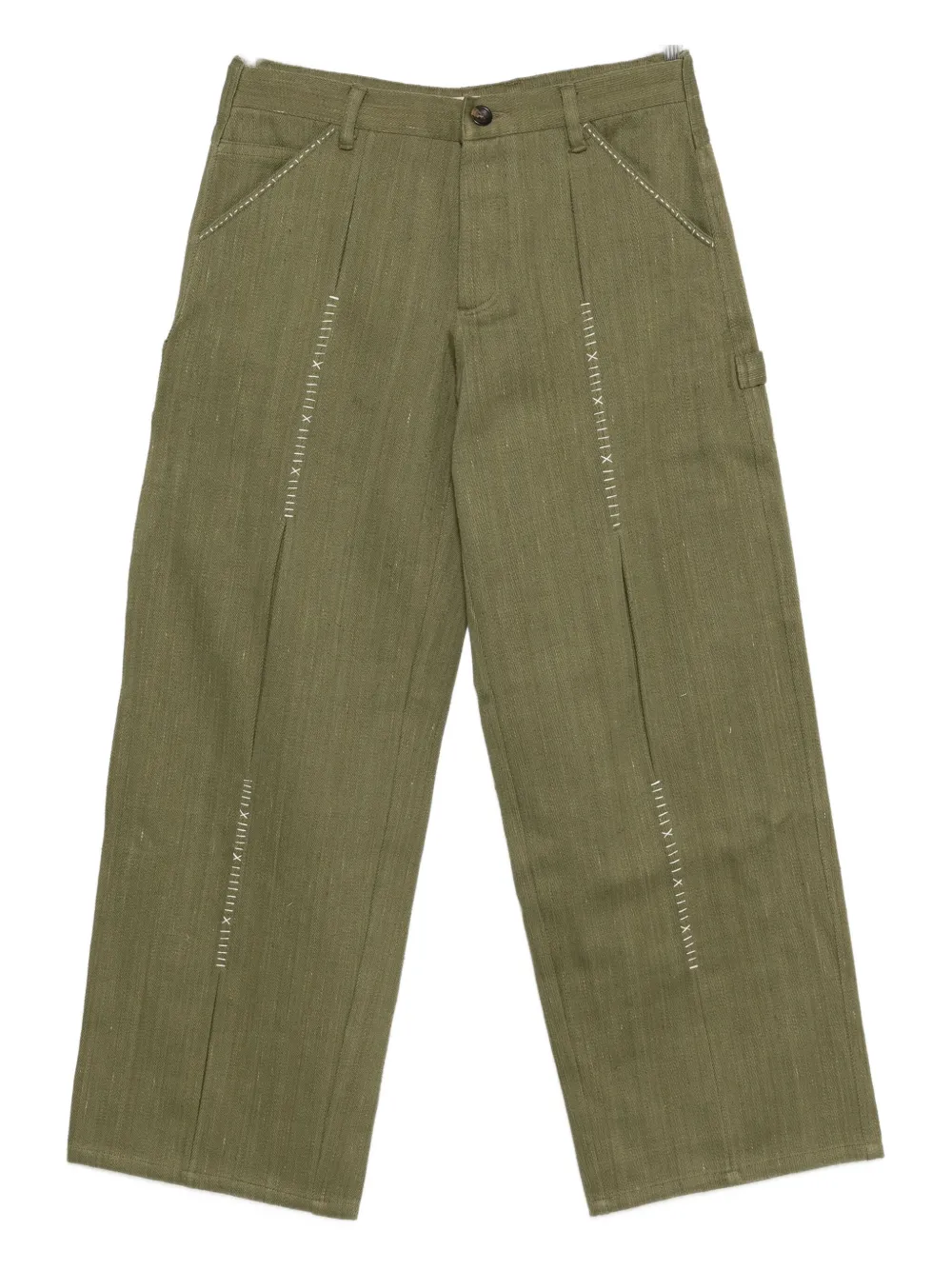 Kartik Research Khaki Big Shorts In Green