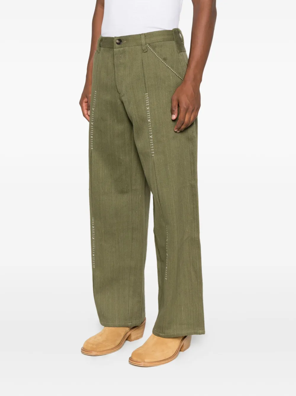 Kartik Research Khaki Big Shorts In Green