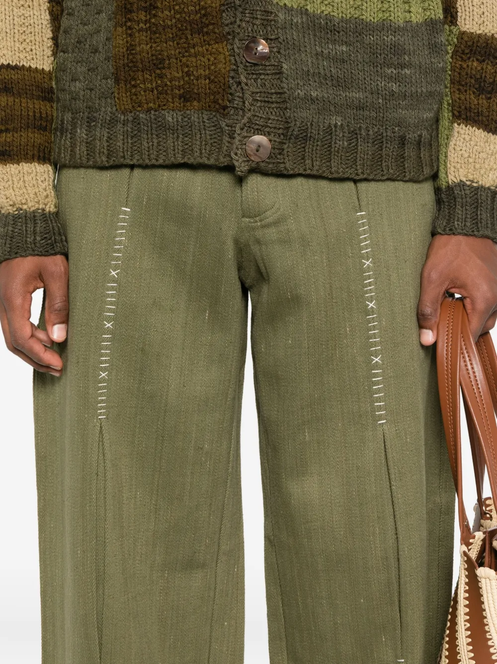 Kartik Research Khaki Big Shorts In Green