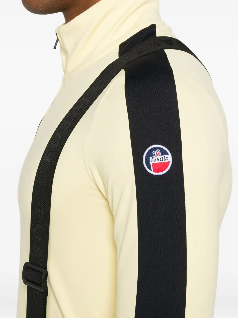 Fusalp Half-zip Panelled Top In Neutral