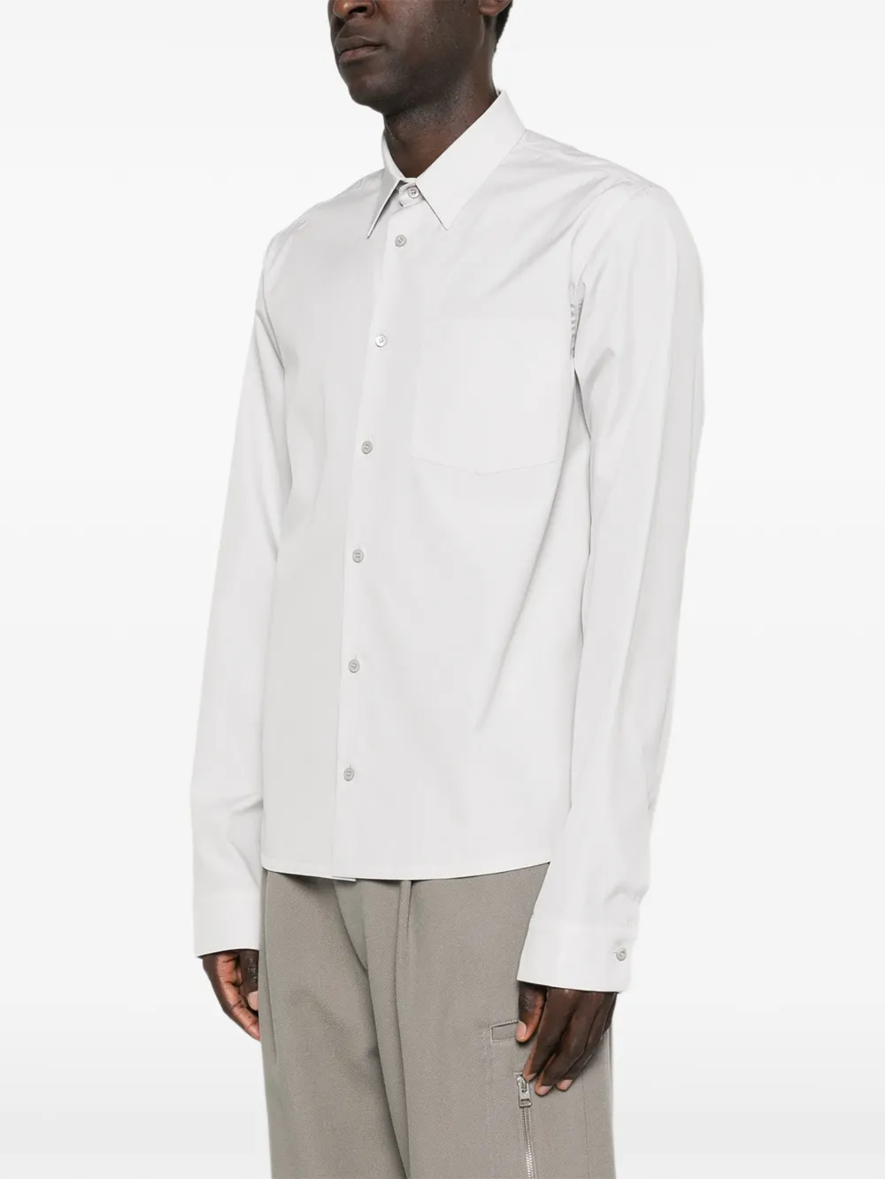  Rier Button-fastening Pocket Shirt - Grey 
