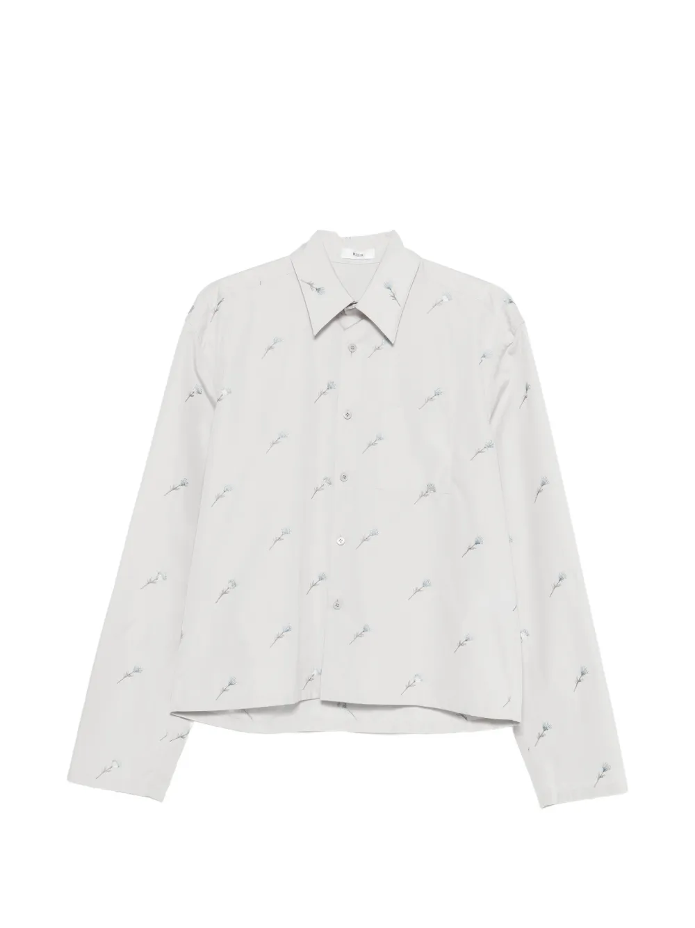 Rier floral-embroidered button-fastening shirt - Grigio