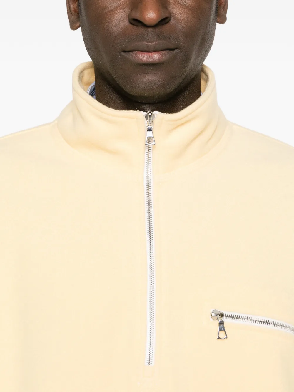 Rier Sweater met ritssluiting en zak Geel