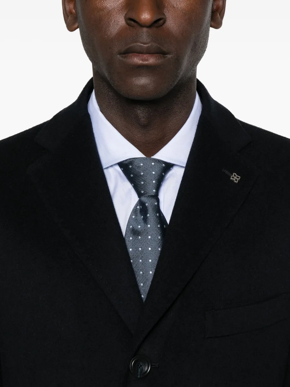 Tagliatore Front-button Wool Coat In Blue