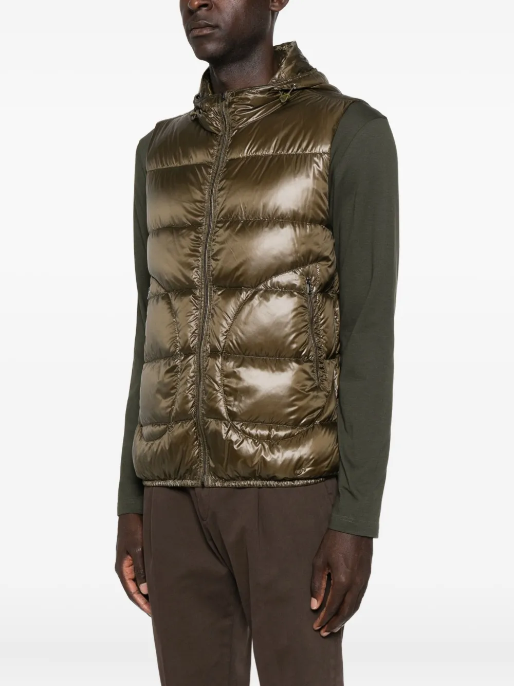 Herno Bodywarmer met capuchon Groen