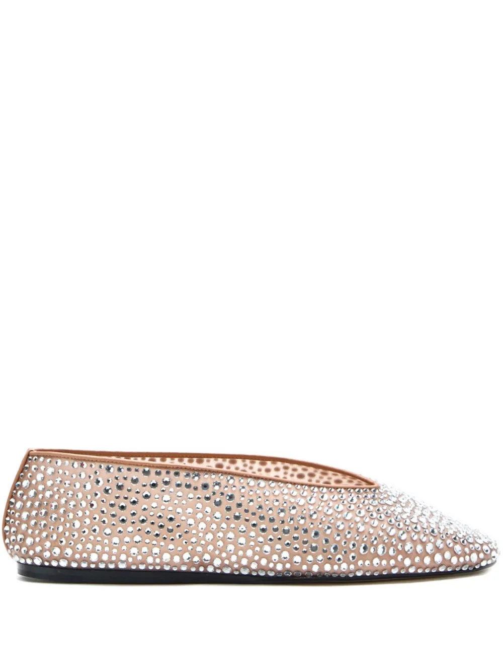 Le Monde Beryl crystal-embellished ballet flats Neutrals