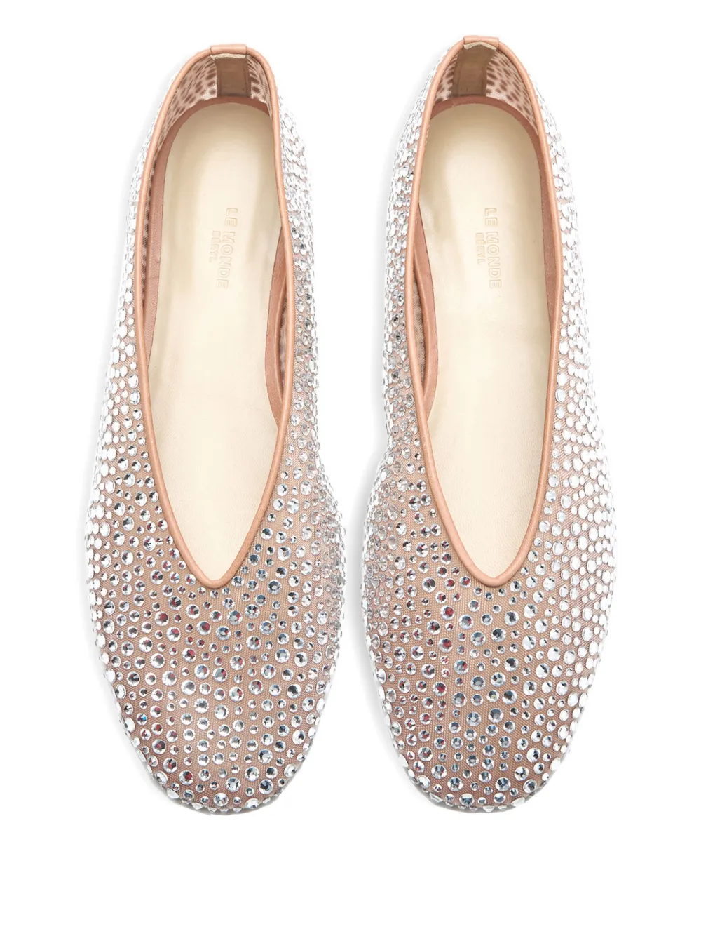 Le Monde Beryl crystal-embellished ballet flats Neutrals
