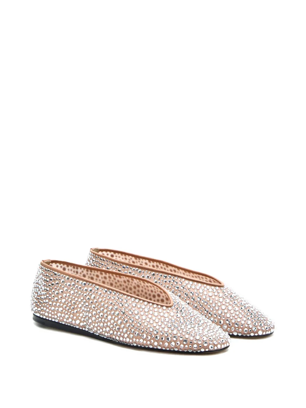Le Monde Beryl crystal-embellished ballet flats - Beige