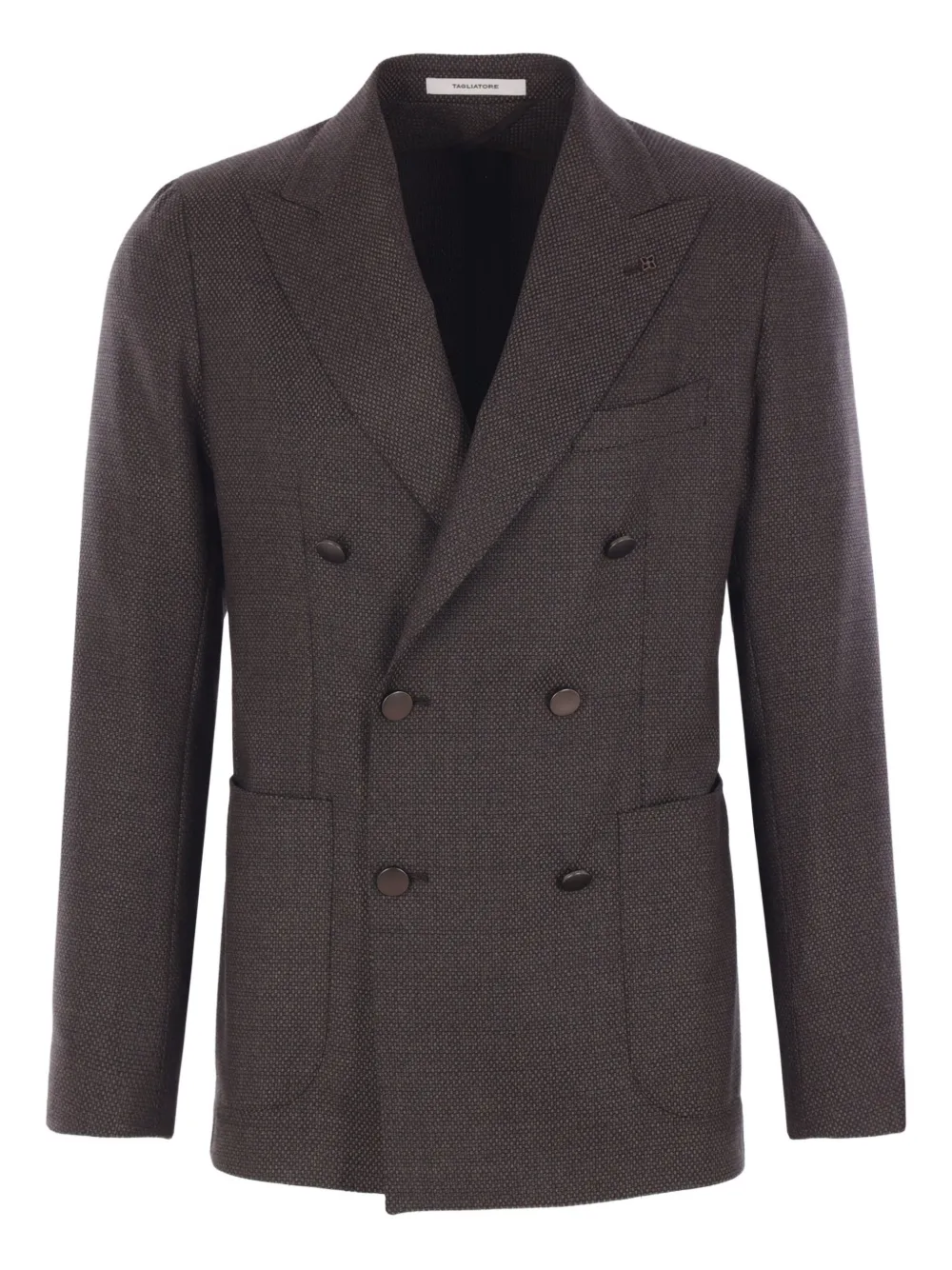 Tagliatore double-breasted patch-pocket blazer | Brown | Image 1