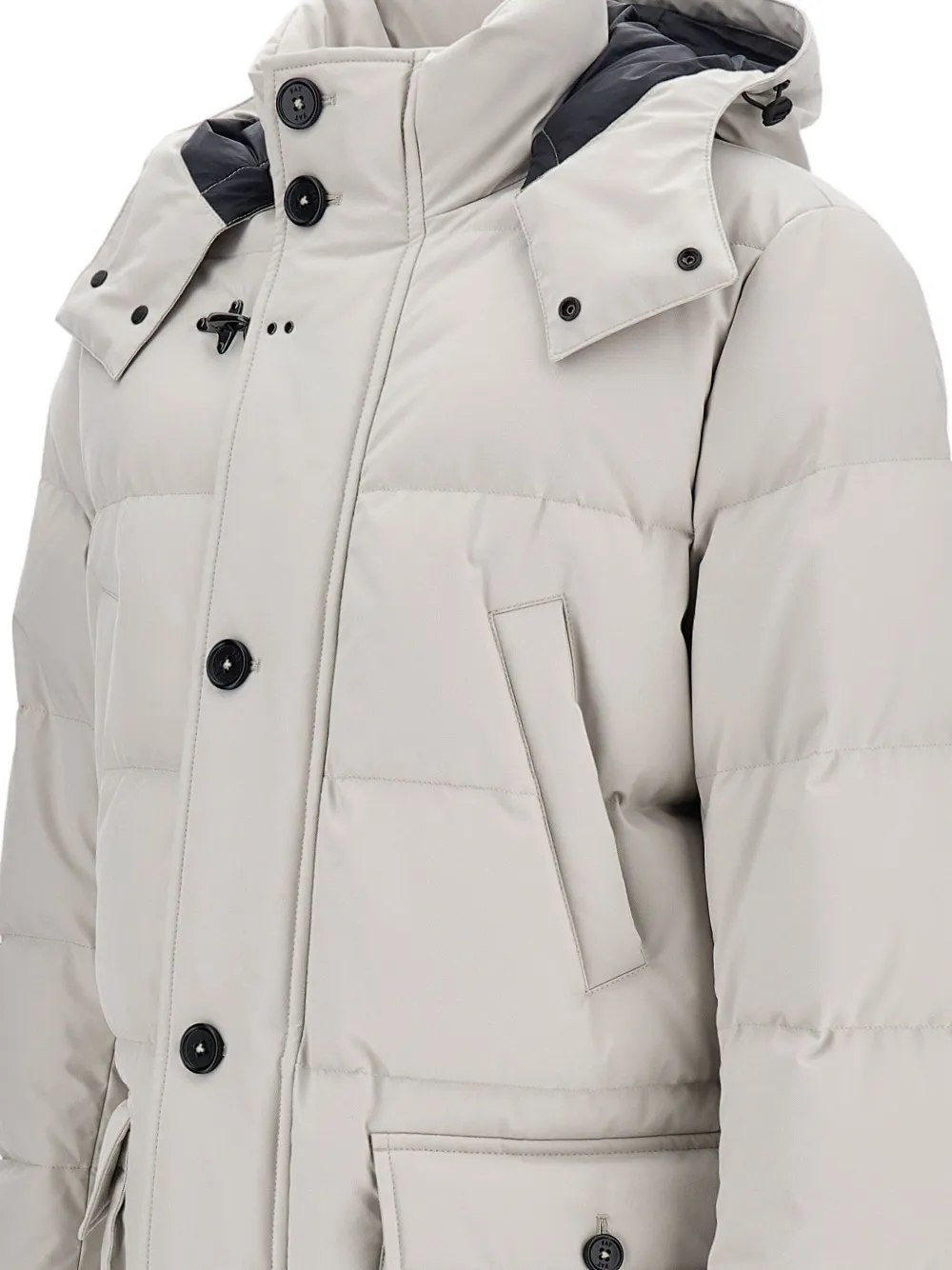 Fay Hooded Padded Coat In Gray