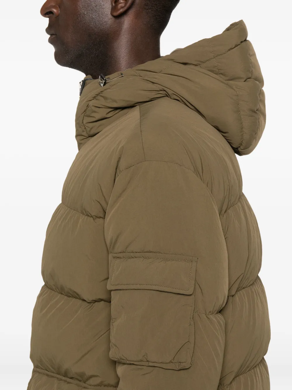 Herno Hooded Quilted Jacket In Green
