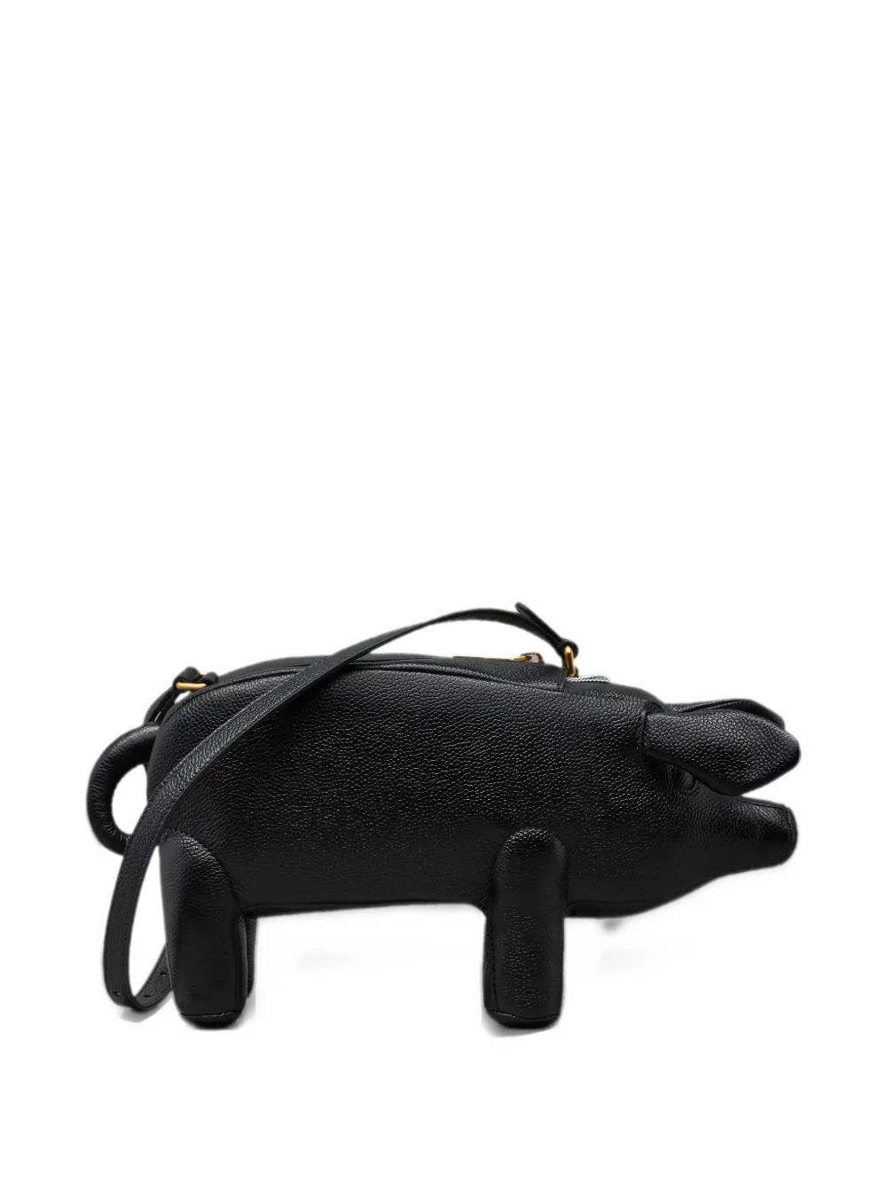 Thom Browne Baby Pig tas van bewerkt leer Zwart