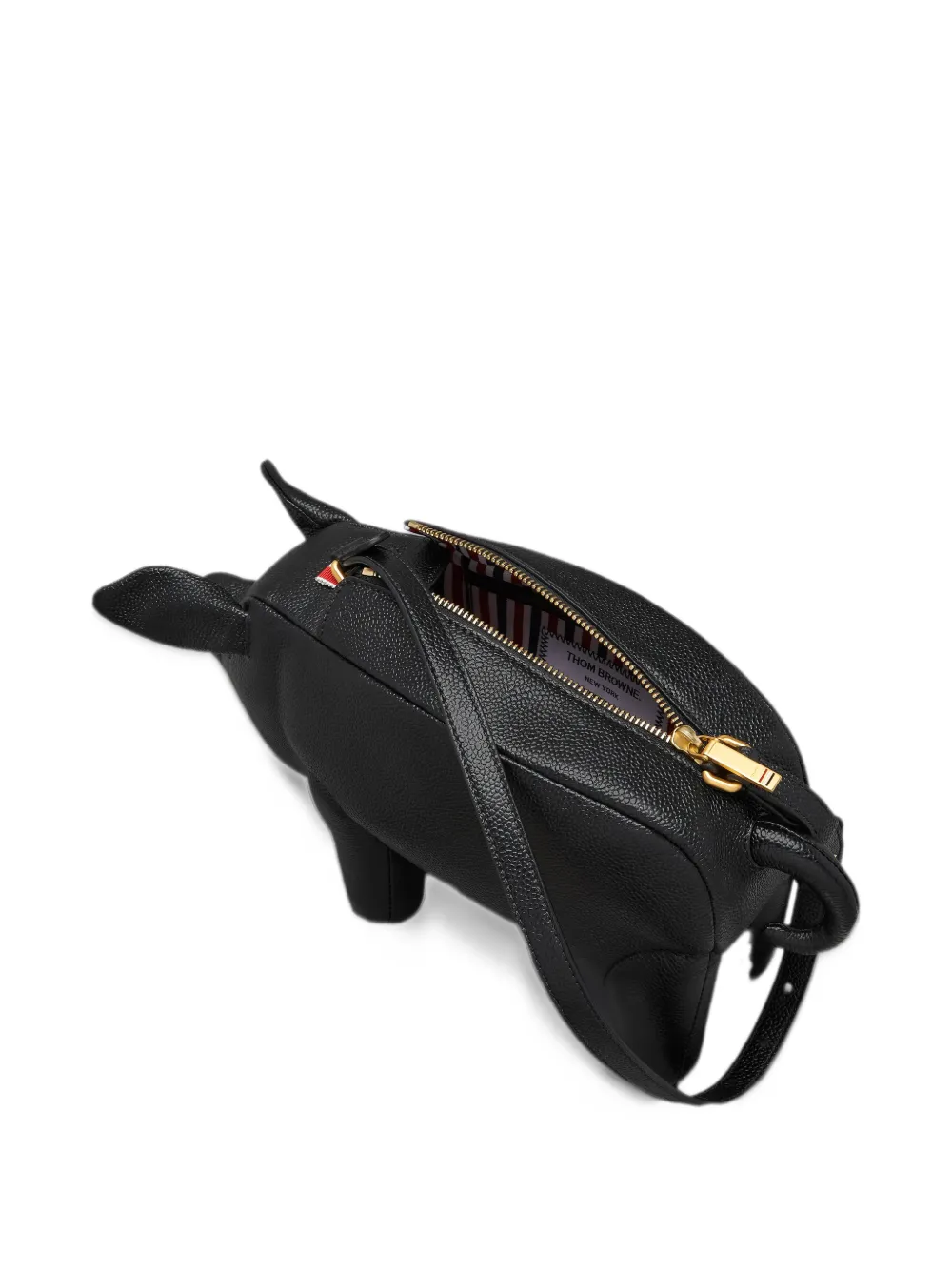 Thom Browne Baby Pig tas van bewerkt leer Zwart