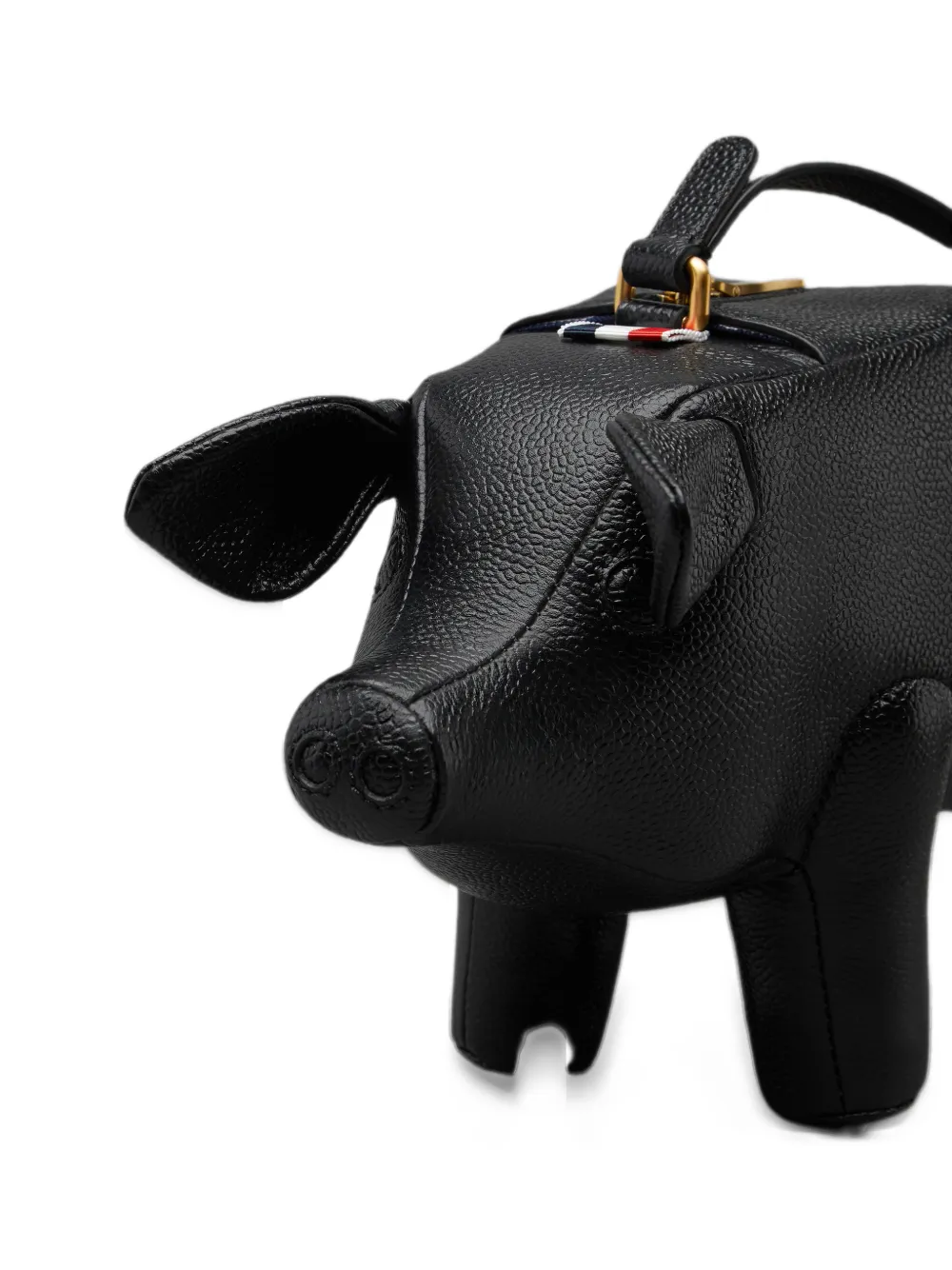 Thom Browne Baby Pig tas van bewerkt leer Zwart