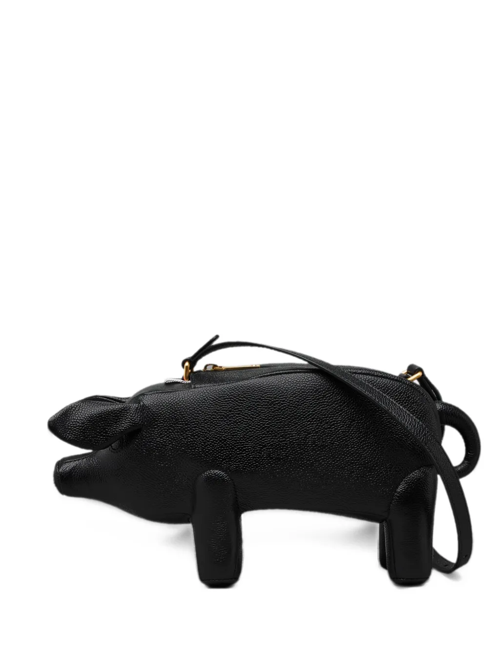 Thom Browne Baby Pig tas van bewerkt leer Zwart