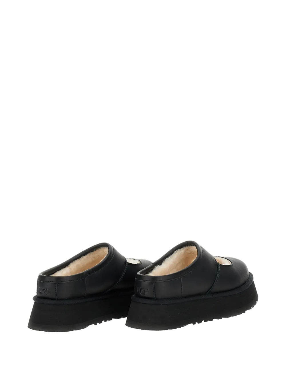 UGG Bea platform leather mules Zwart