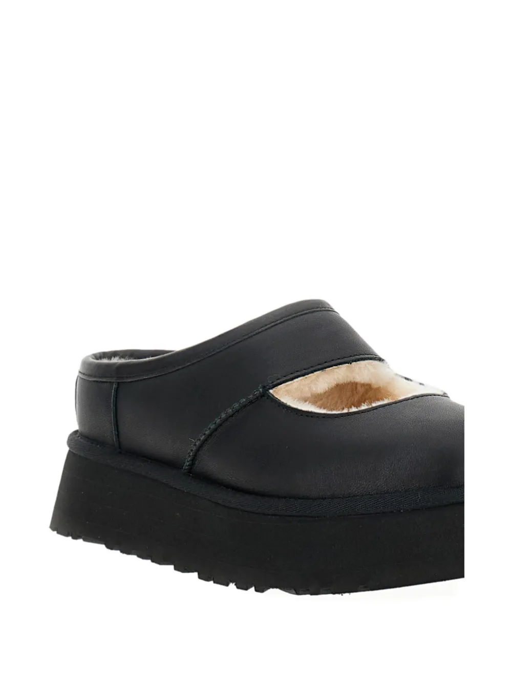 UGG Bea platform leather mules Zwart