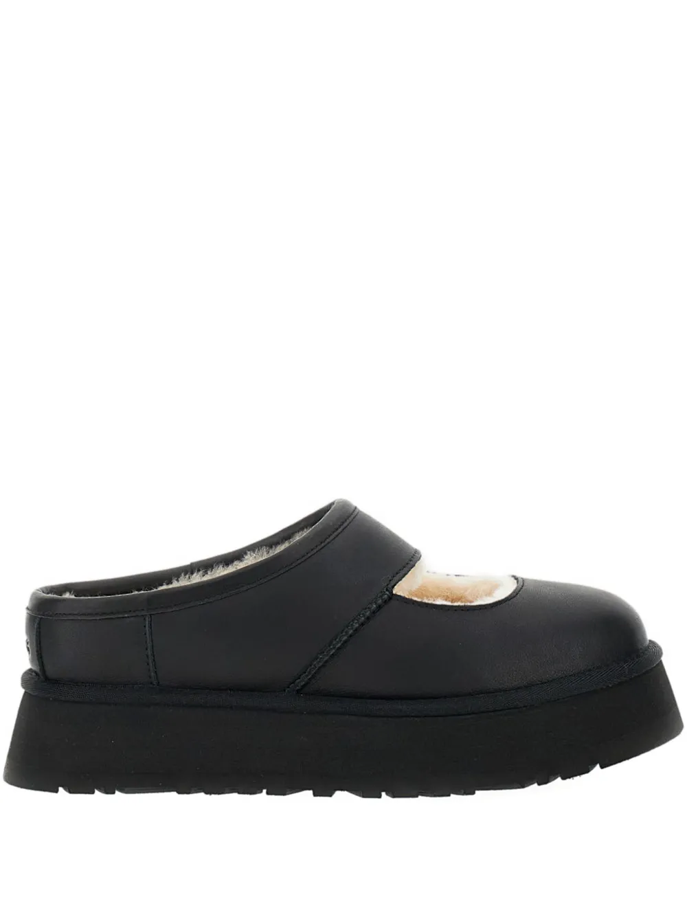 UGG Bea platform leather mules Zwart