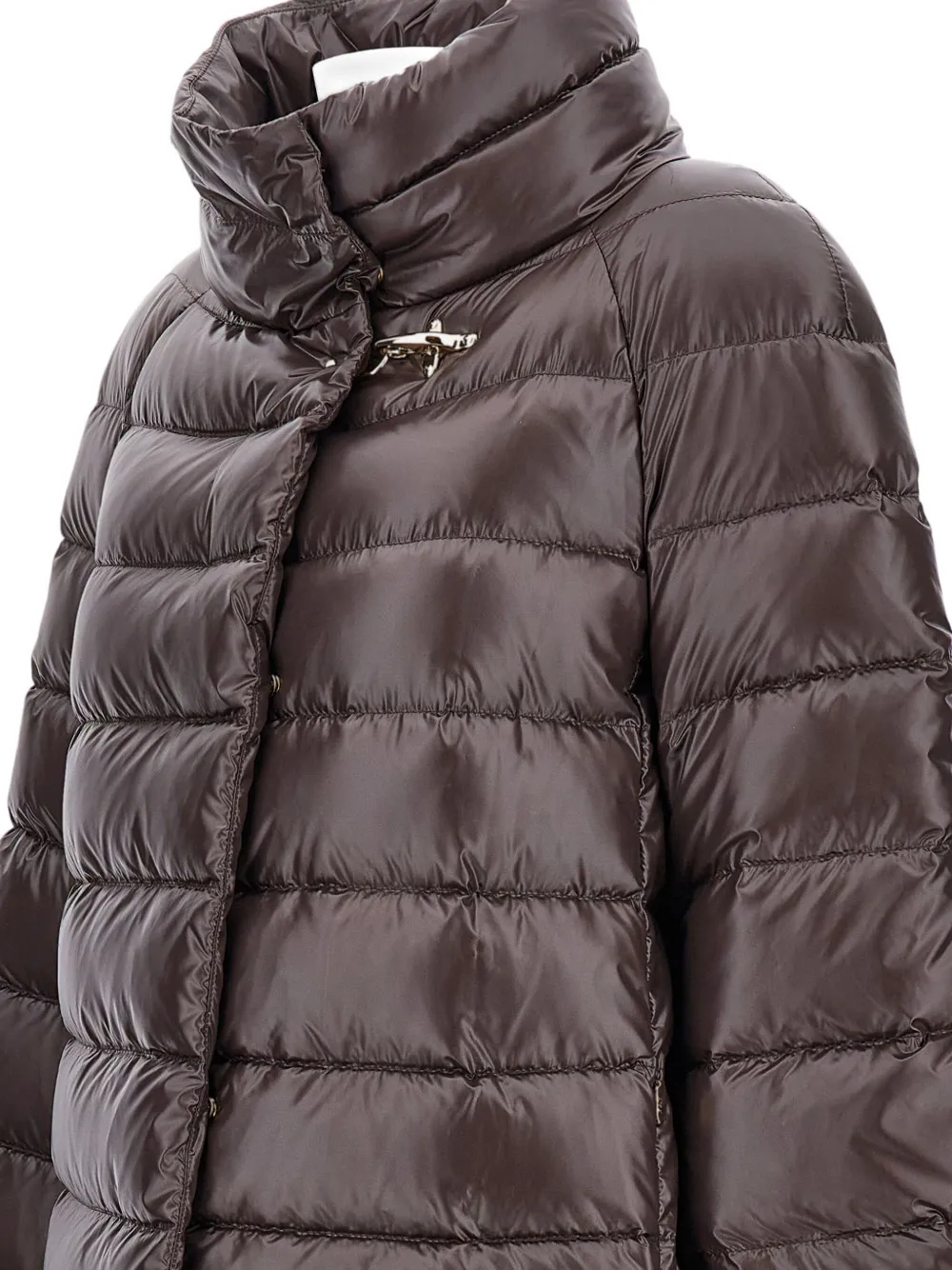Fay High-collar Quilted Coat In Brown