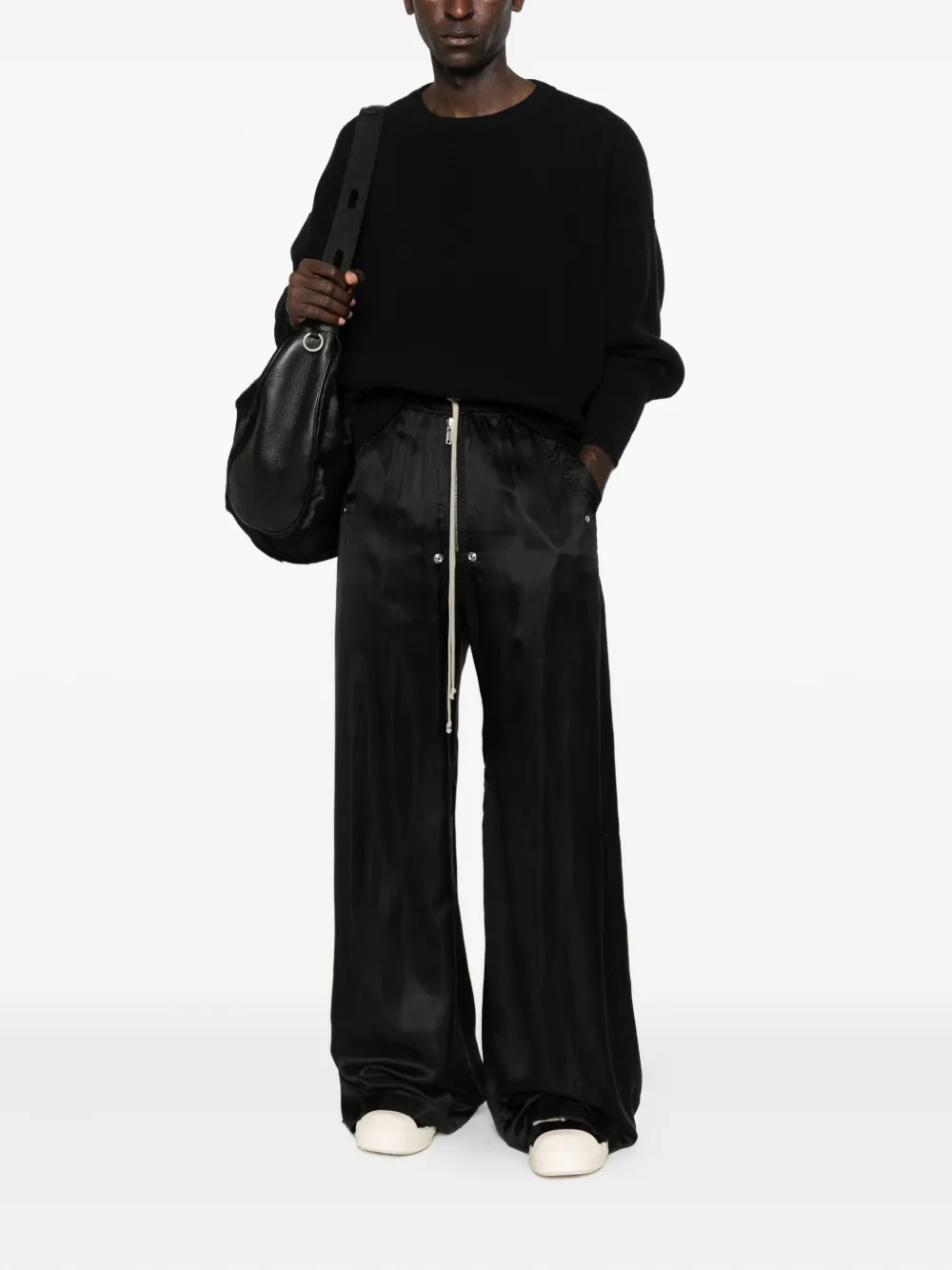Rick Owens Broek met trekkoord en ringlets - Zwart