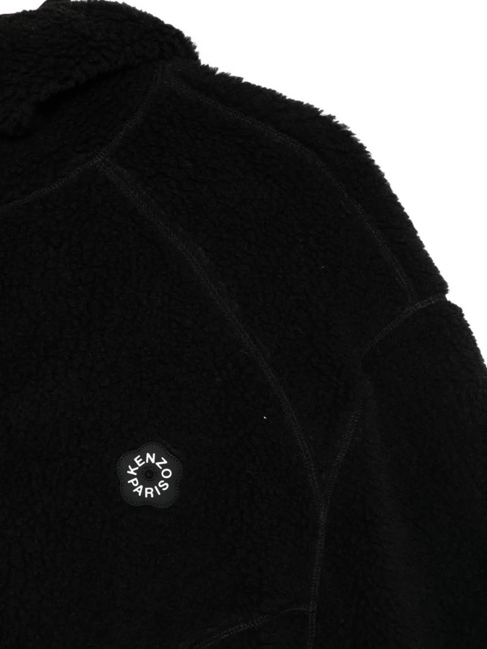 Kenzo Logo-patch Zip-up Jacket In Black