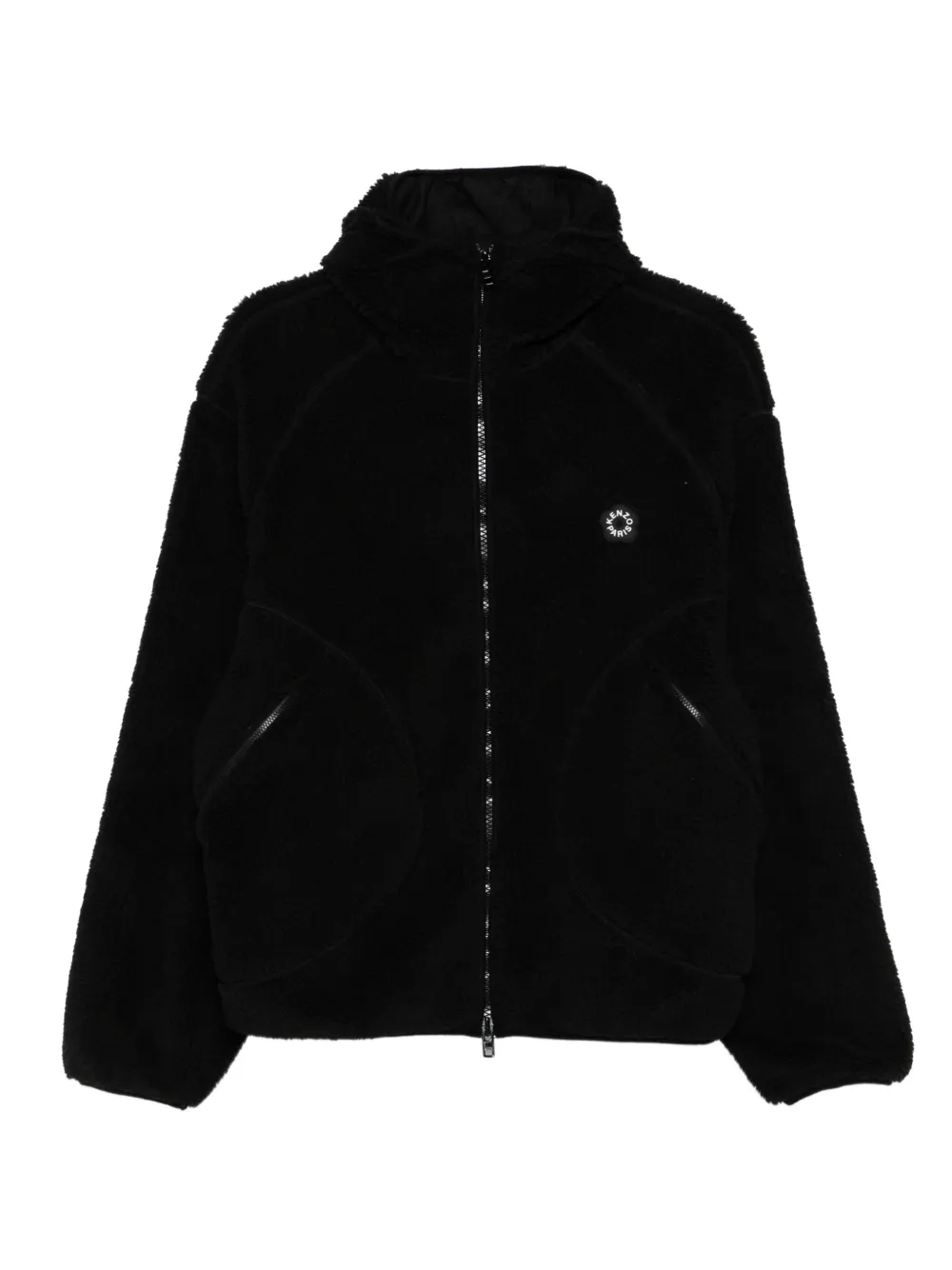 Kenzo logo-patch zip-up jacket | Black | Image 1