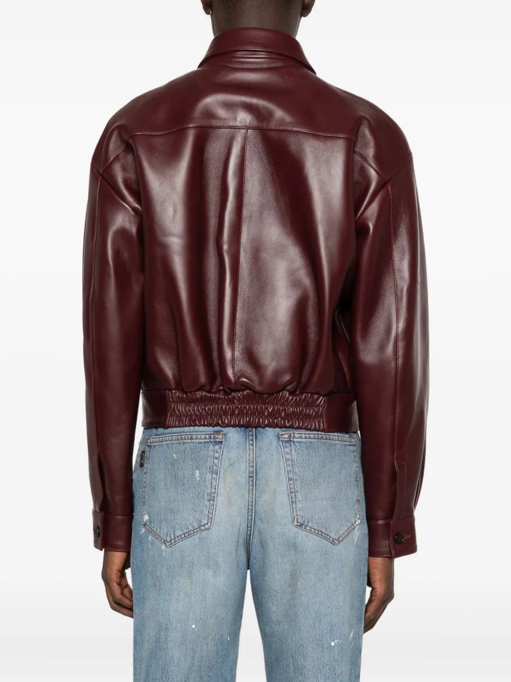 DSQUARED2 Leren jack met zak Rood