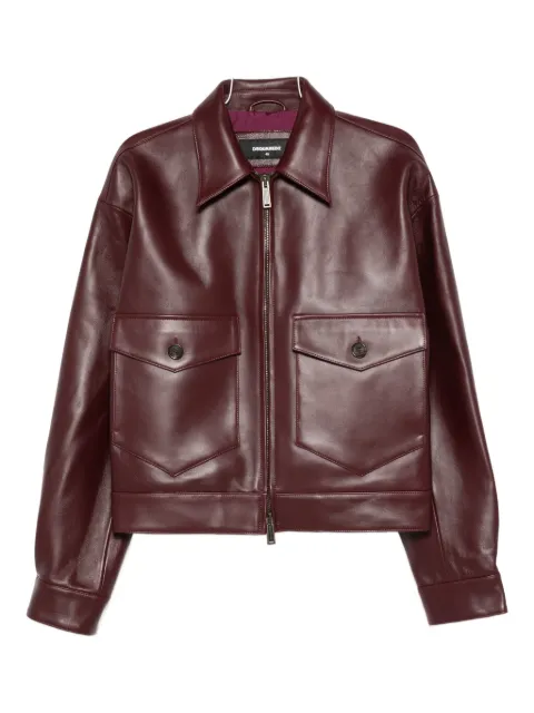 DSQUARED2 pocket leather jacket