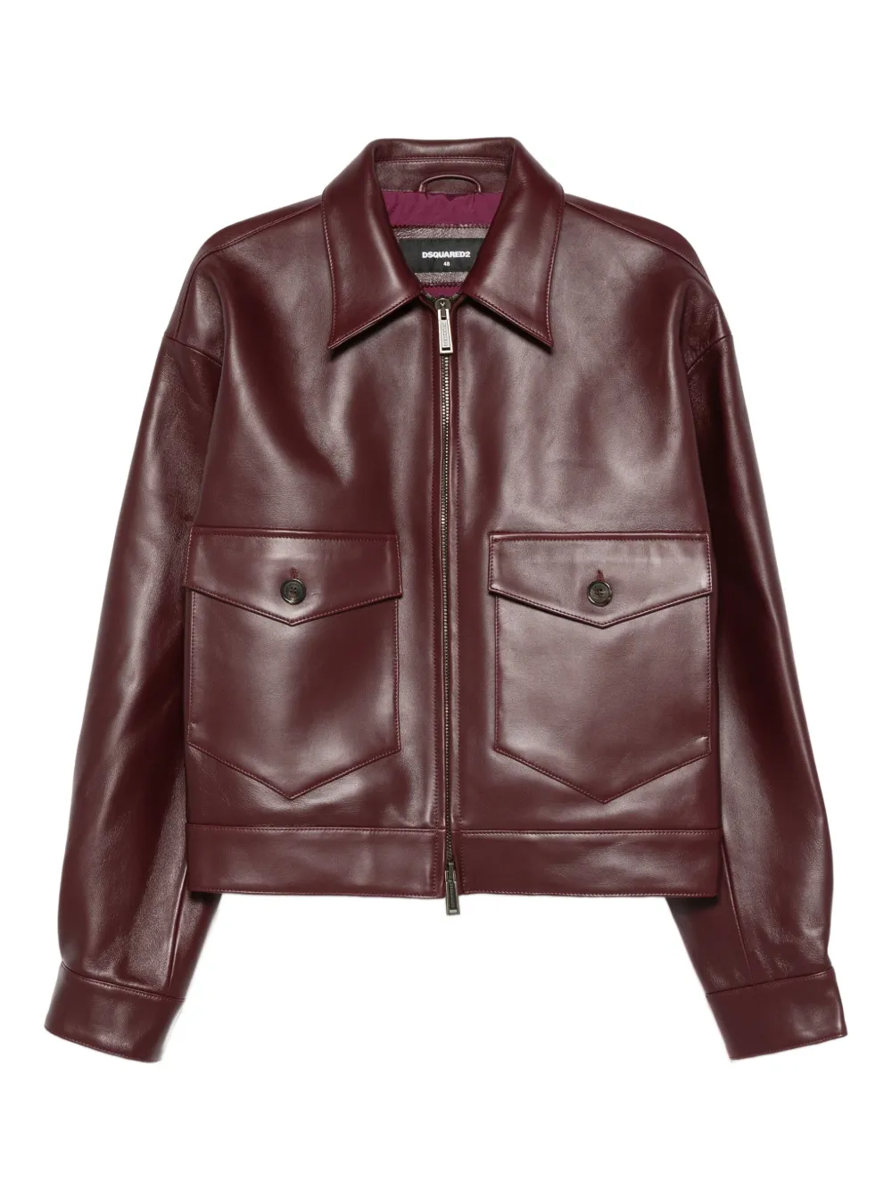 DSQUARED2 pocket leather jacket | Red | Image 1