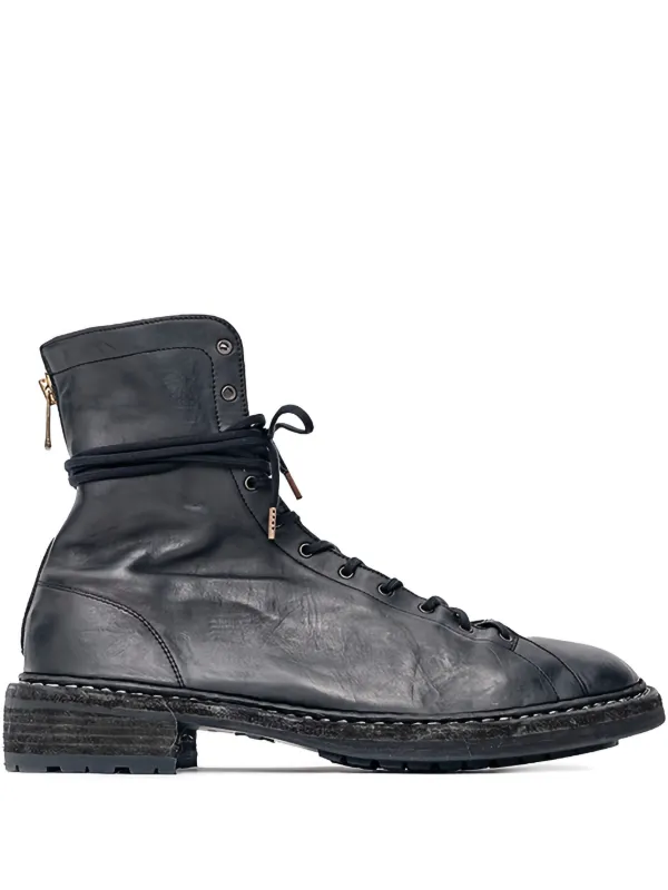 GUIDI レースアップブーツ Guidi レースアップ レザーブーツ | ブラック | FARFETCH JP