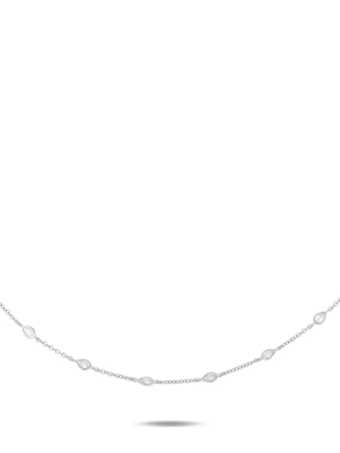 LB Exclusive 18K white gold diamond station necklace