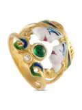 LB Exclusive 18K yellow gold diamond and emerald ring