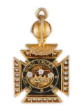 LB Exclusive 14K yellow gold Knights Templar diamond FOB charm
