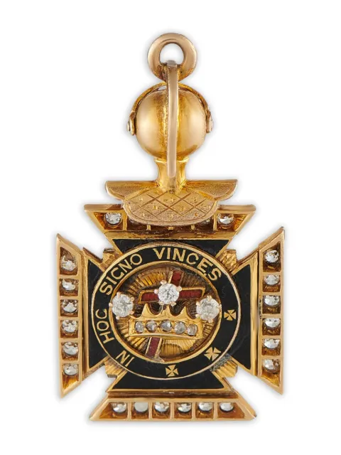 LB Exclusive 14K yellow gold Knights Templar diamond FOB charm