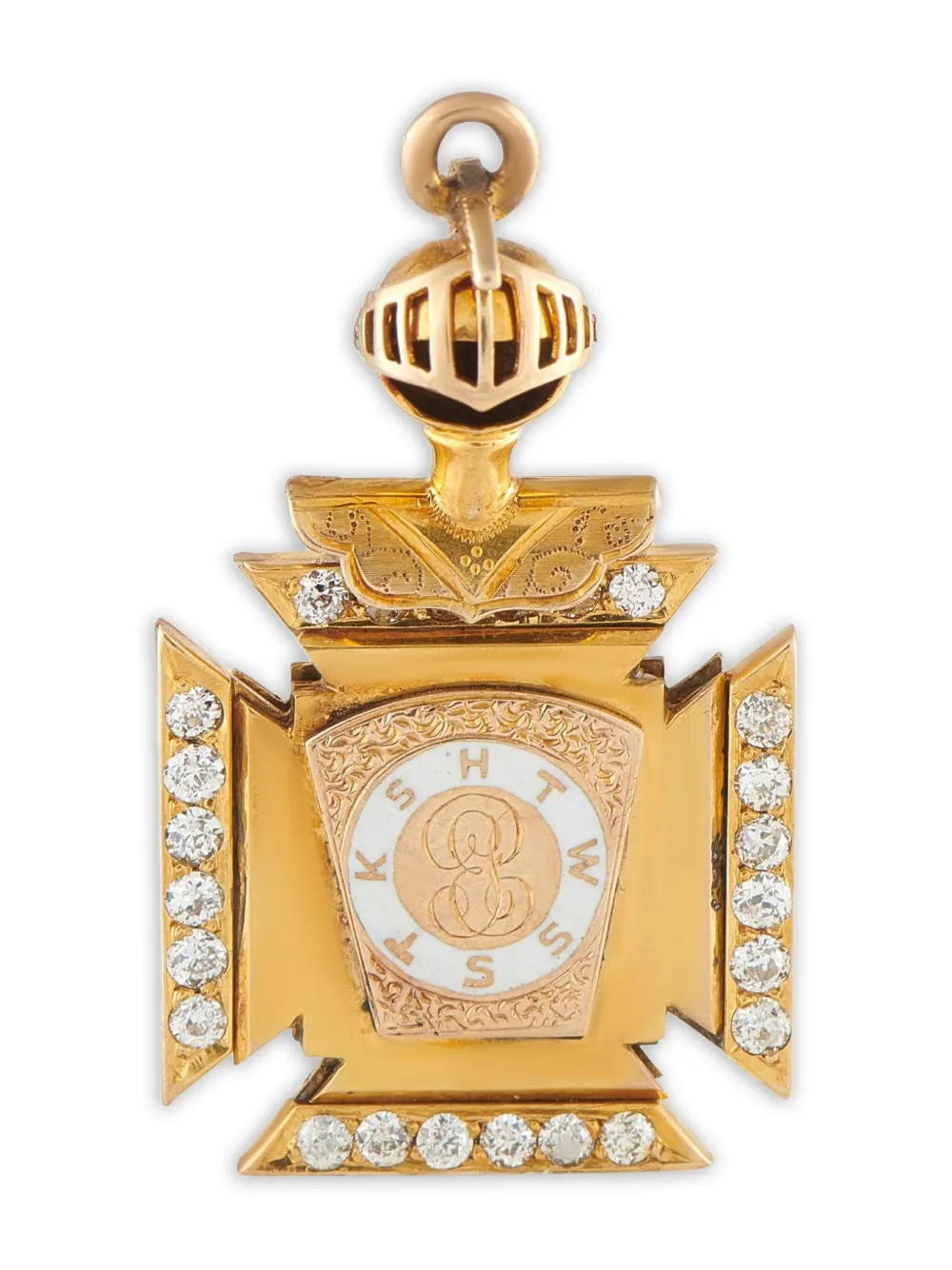 LB Exclusive 14K yellow gold Knights Templar diamond FOB charm | Image 2