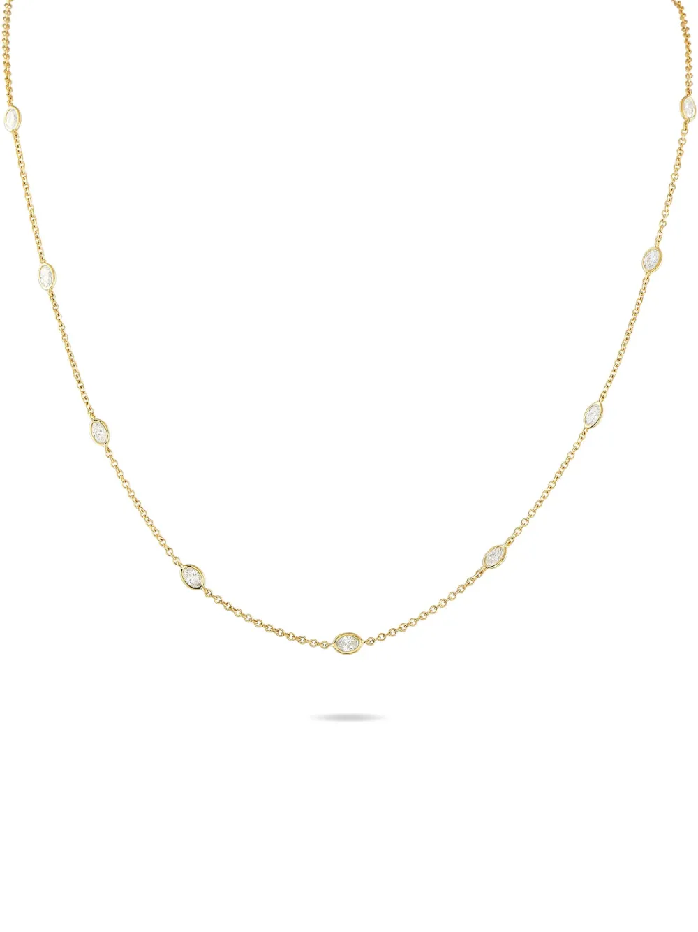 18k Yellow Gold Diamond Station Necklace