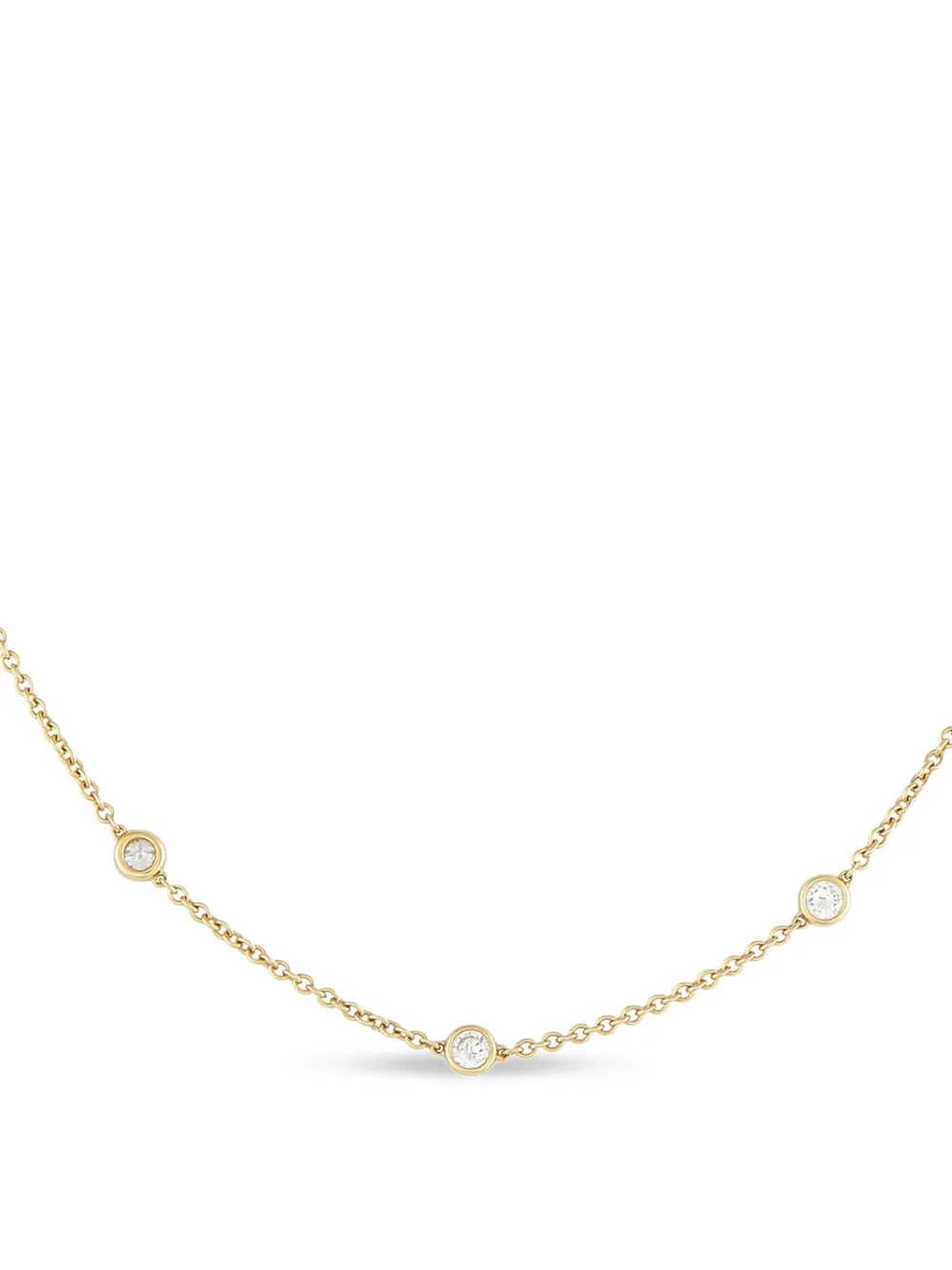 LB Exclusive 18K yellow gold diamond station necklace | Image 2